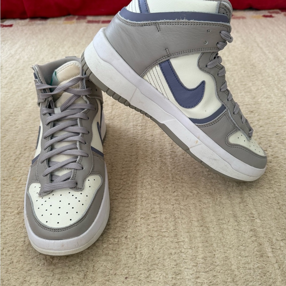 Nike Gray and White High-Top Sneakers